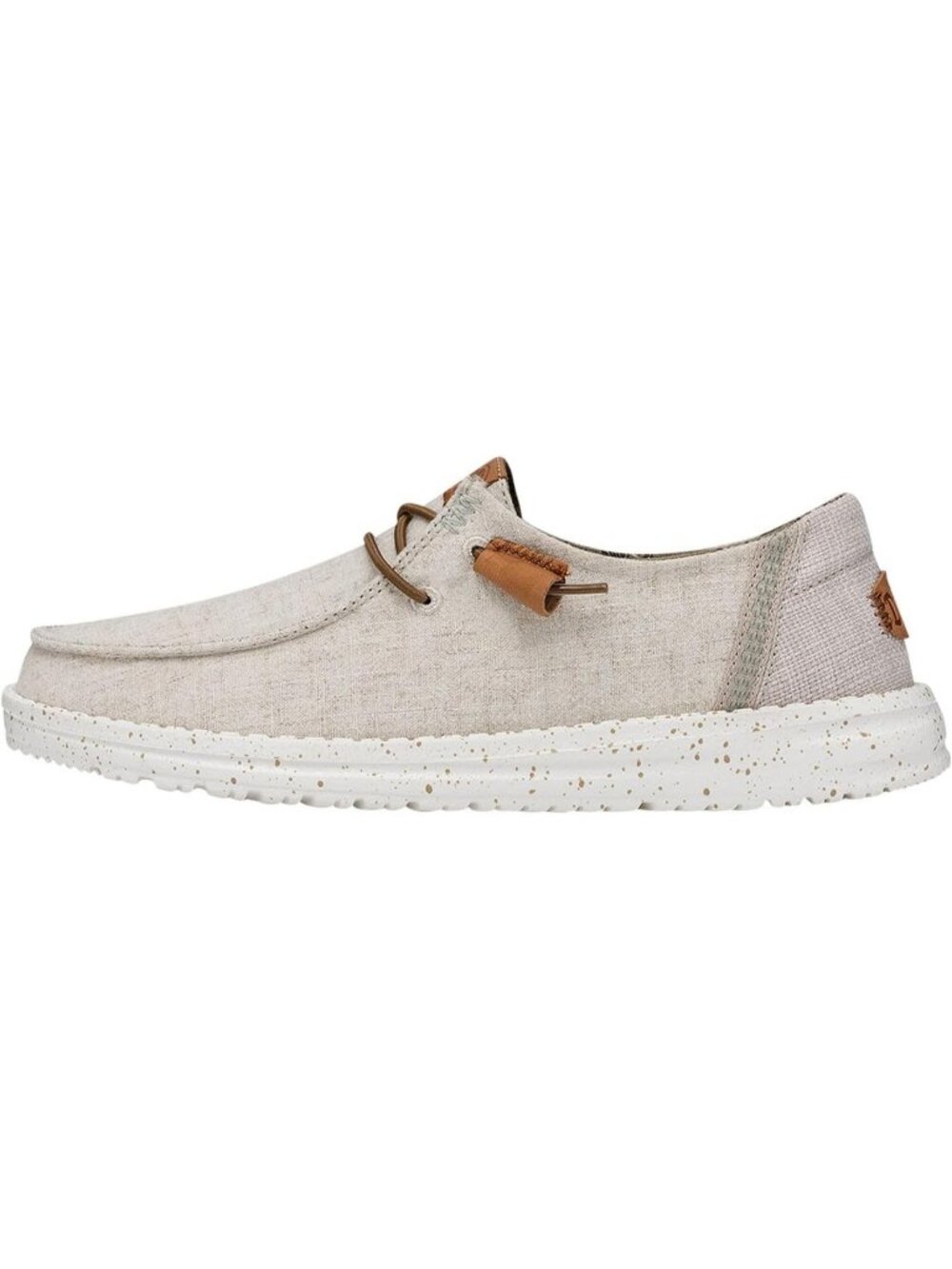 Women's Cream Washed Canvas Lace Up Loafers Light-Weight Comfortable Shoes